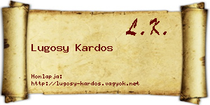 Lugosy Kardos névjegykártya